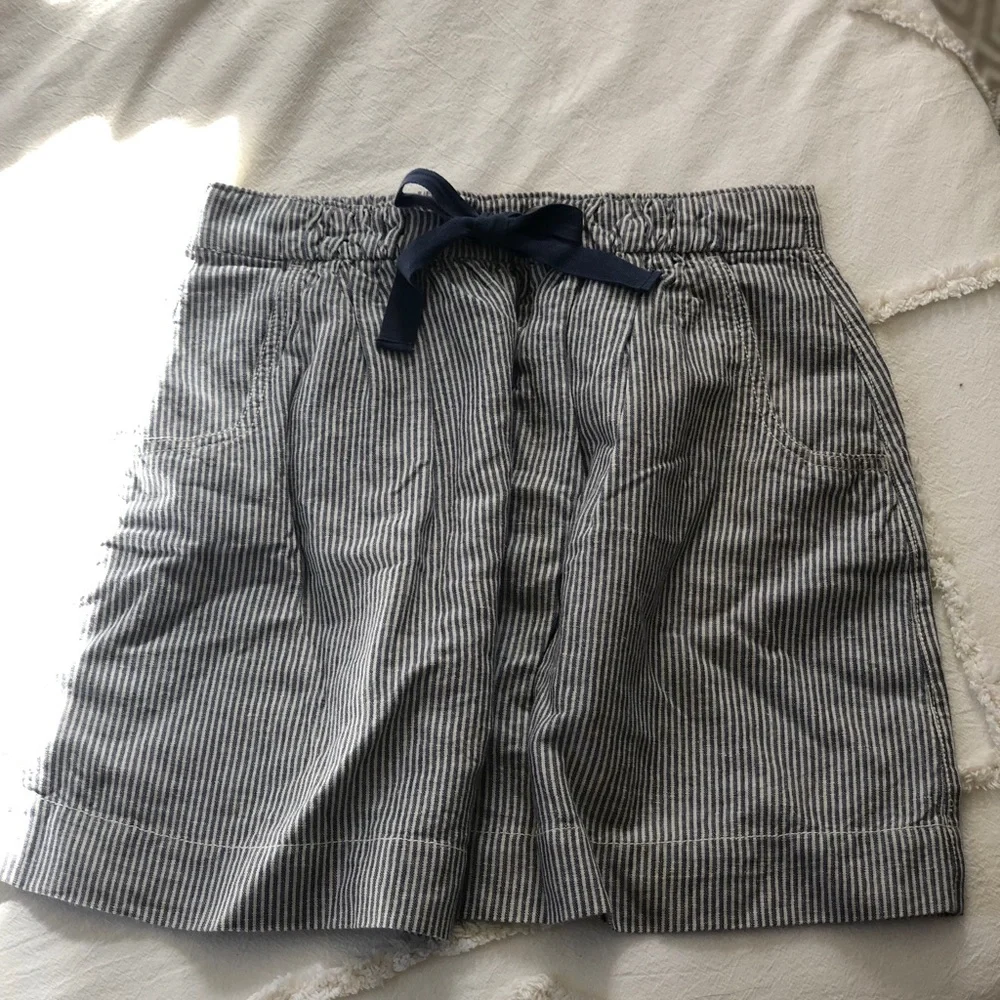 J. Crew Blue and white stripe pull-on linen skirt XS - Picture 8 of 8